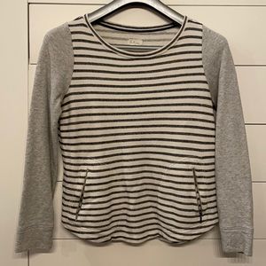 Zip pocket striped sweater